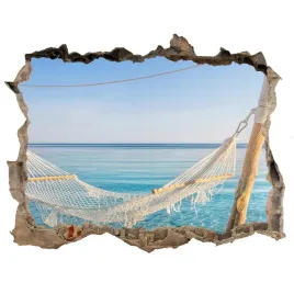 naklejka-fototapeta-3d-widok-hamak-nad-morzem