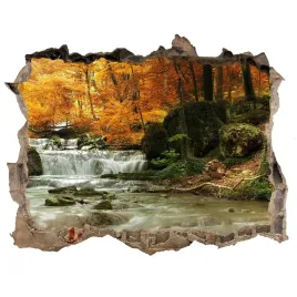 naklejka-fototapeta-3d-widok-wodospad-w-lesie