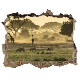 naklejka-fototapeta-3d-zyrafy-na-sawannie-168x113