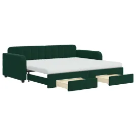 rozkladana-lezanka-2-w-1-ciemnozielona-z-szufladami-224-x-100-x-71-cm
