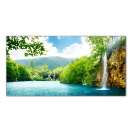hartowany-obraz-szklany-wodospad-las-drzewa-120x60