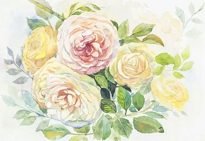 tapeta-scienna-akwarelowe-malarstwo-roz-104x70-cm-stan-nowy