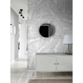 fototapeta-scienna-delikatne-liscie-banana-250x104