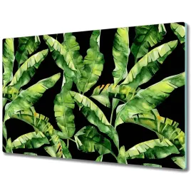 szklana-deska-ciemny-tropikalny-lisc-80x52-cm