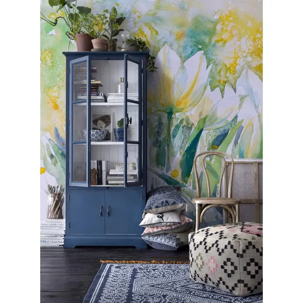 tapeta-scienna-akwarelowe-biale-tulipany-208x146cm