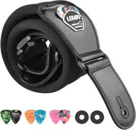 pas-gitarowy-czarny-regulowany-114-cm-do-gitary-kostki-do-gry-zestaw