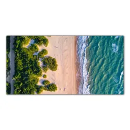 obraz-na-szkle-foto-ocean-plaza-morze-niebo-100x50