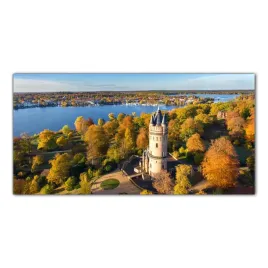 obraz-na-szkle-foto-jesien-zamek-krajobraz-100x50