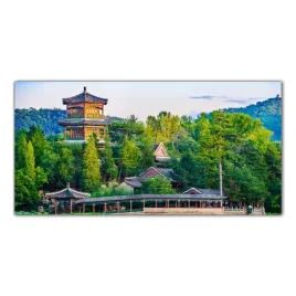 obraz-na-szkle-foto-chiny-swiatynia-jezioro-100x50