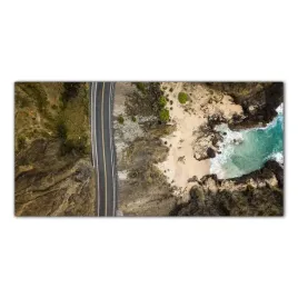obraz-na-szkle-foto-ocean-droga-krajobraz-100x50