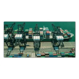 obraz-na-szkle-foto-statek-kontener-port-100x50