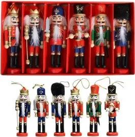 zestaw-6-drewnianych-figurek-dziadek-do-orzechow-zolnierz-choinka-13-cm
