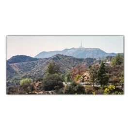 obraz-na-szkle-foto-gory-hollywood-miasto-100x50