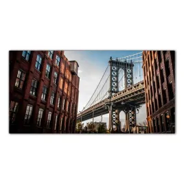 obraz-na-szkle-foto-manhattan-most-miasto-100x50