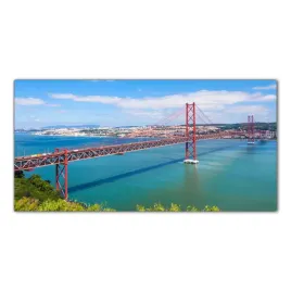 obraz-na-szkle-foto-most-rzeka-portugalia-100x50