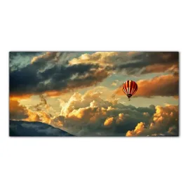 obraz-szklany-foto-obraz-balon-burza-chmury-100x50