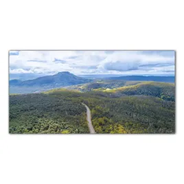obraz-na-szkle-foto-gory-las-natura-drzewa-100x50