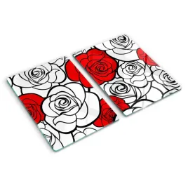 szklana-plyta-do-kuchni-roze-kwiaty-rosliny