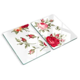 szklana-plyta-do-kuchni-roze-kwiaty-rosliny