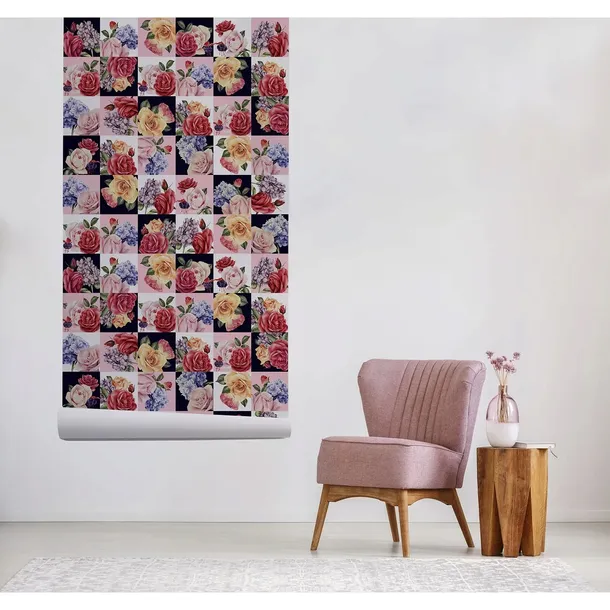 tapeta-scienna-kwiaty-patchwork-kolorowe-208x146cm-gama-kolorystyczna-wielokolorowe