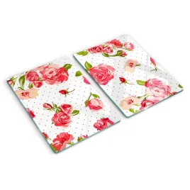 szklana-plyta-do-kuchni-roze-kwiaty-rosliny