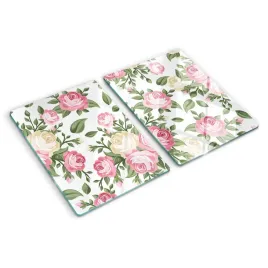 szklana-plyta-do-kuchni-roze-kwiaty-rosliny