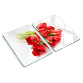 szklana-plyta-do-kuchni-czerwone-tulipany
