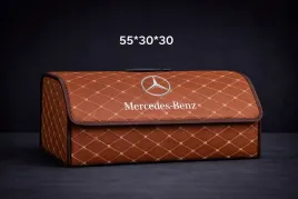duzy-organizer-torba-do-bagaznika-logo-mercedes-brazowy-pikowana-skora-pu