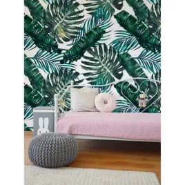 fototapeta-na-sciane-duze-zielone-kwiaty-250x250cm