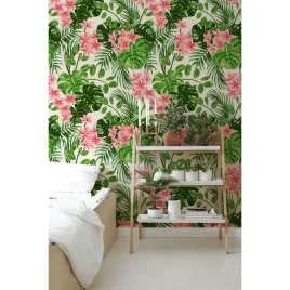 fototapeta-scienna-jasne-hawajskie-liscie-250x250