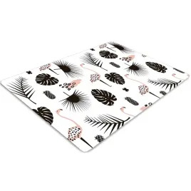 do-pracy-ochronna-mata-podlogowa-liscie-i-flamingi