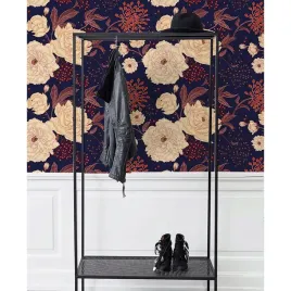 tapeta-scienna-czerwono-biala-jarzebina-250x250-cm