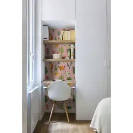 tapeta-scienna-papuga-tropikalne-kwiaty-250x250-cm