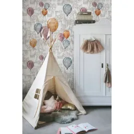 fototapeta-scienna-slodkie-balony-i-domy-290x290cm