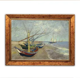 obraz-na-plotnie-kutry-rybackie-na-plazy-vincent-van-gogh