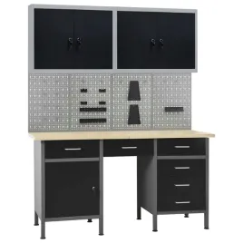 zestaw-warsztatowy-stol-160x60x85-cm-4-panele-2-szafki-czarno-szary