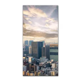 obraz-na-szkle-do-sypialni-50x100-wiezowce-tokio