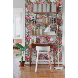 tapeta-scienna-kwitnace-kwiaty-akwarele-360x250-cm