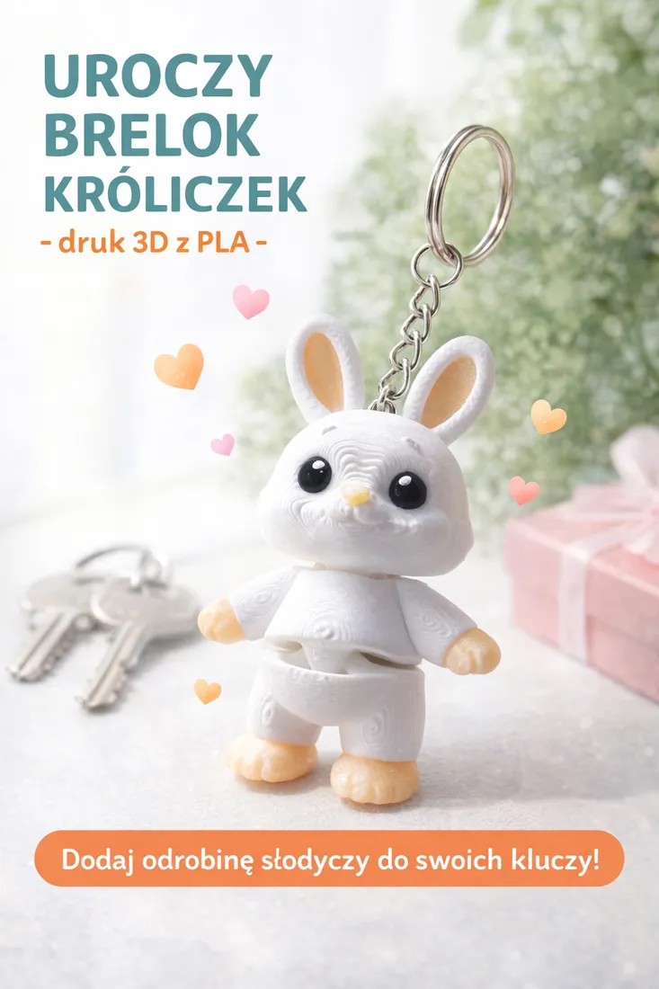brelok-kroliczek-druk-3d-stan-nowy