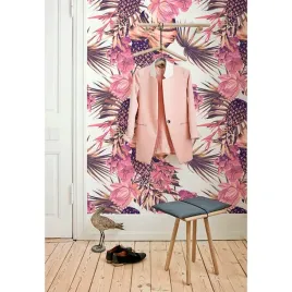 tapeta-scienna-tropikalny-rozowy-ananas-416x254-cm