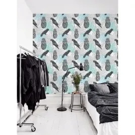 fototapeta-do-salonu-papugi-w-ananasach-416x254-cm
