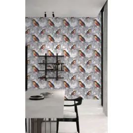 fototapeta-scienna-teczowy-swiat-ptakow-416x254-cm