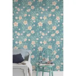 tapeta-scienna-delikatne-kwiaty-vintage-416x254-cm