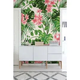 tapeta-scienna-hibiskus-wyspa-tropikalne-416x254cm