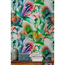 tapeta-scienna-kolorowe-kwiaty-akwarela-416x254-cm