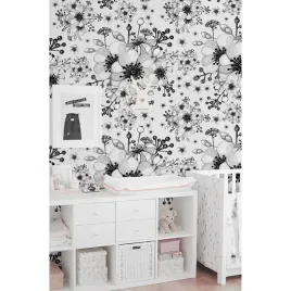 fototapeta-czarno-bialy-kwiatowy-wzor-416x254-cm