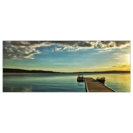 obraz-na-szkle-foto-jezioro-zachod-slonca-125x50