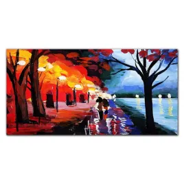panele-szklane-do-kuchni-dekor-park-lampy-100x50