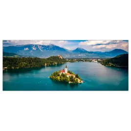 obraz-na-szkle-foto-kosciol-wyspa-krajobraz-125x50