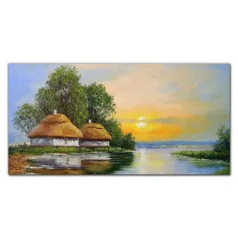 panele-szklo-hartowane-malarstwo-wies-chata-100x50